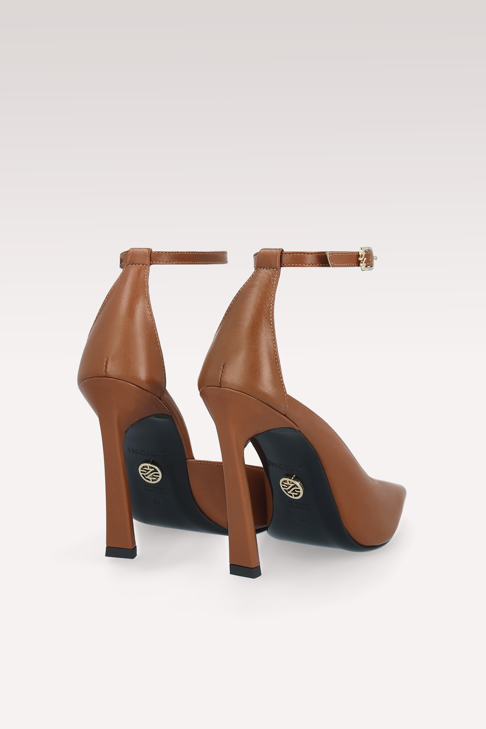 DÉCOLLETÉ NORA IN PELLE NAPPA MARRONE