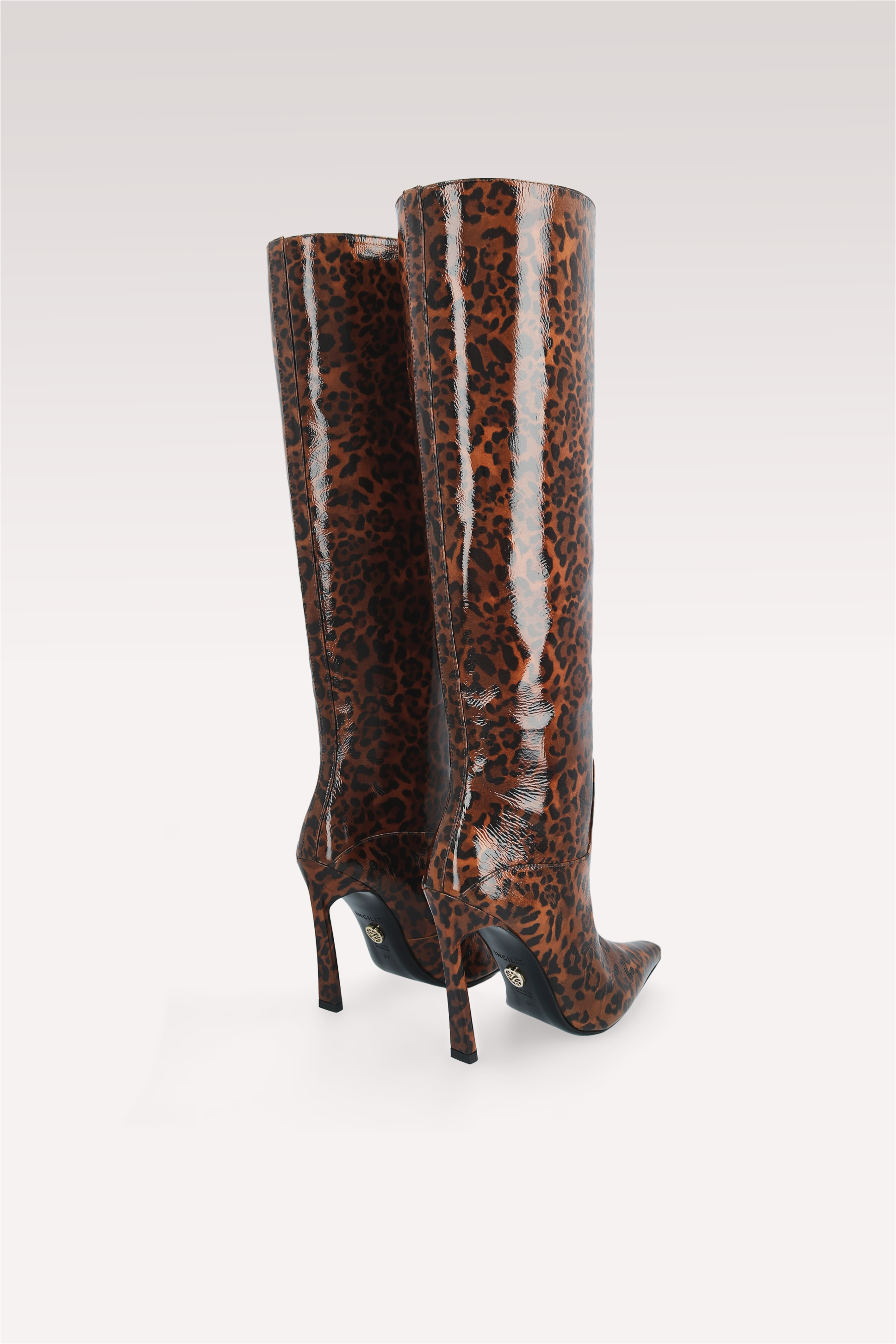 STIVALI IN PELLE CON STAMPA LEOPARDATA NATALIE BROWN E CINTURA KENNIE