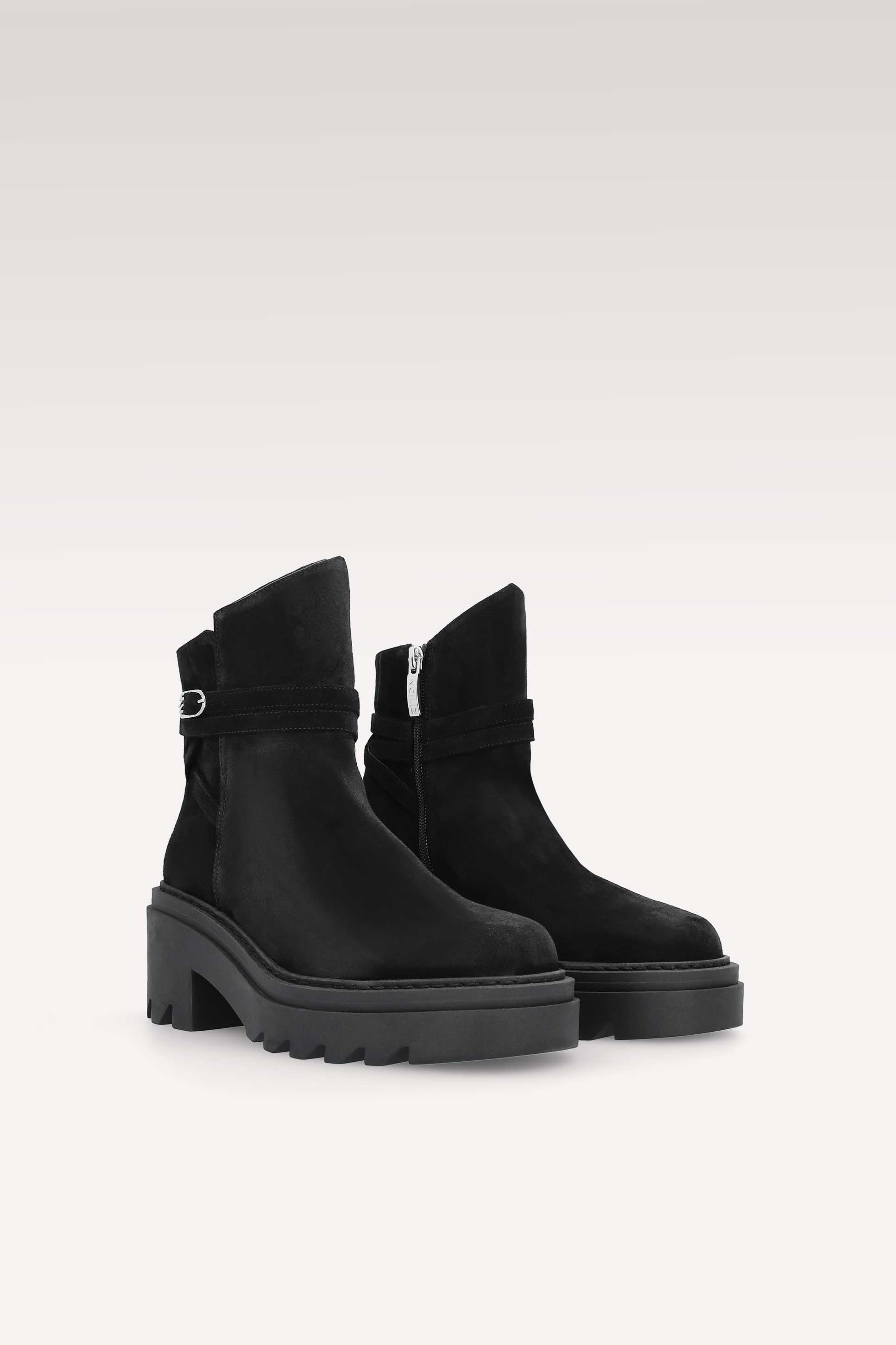 VANESSA BLACK SUEDE LEATHER ANKLE BOOTS