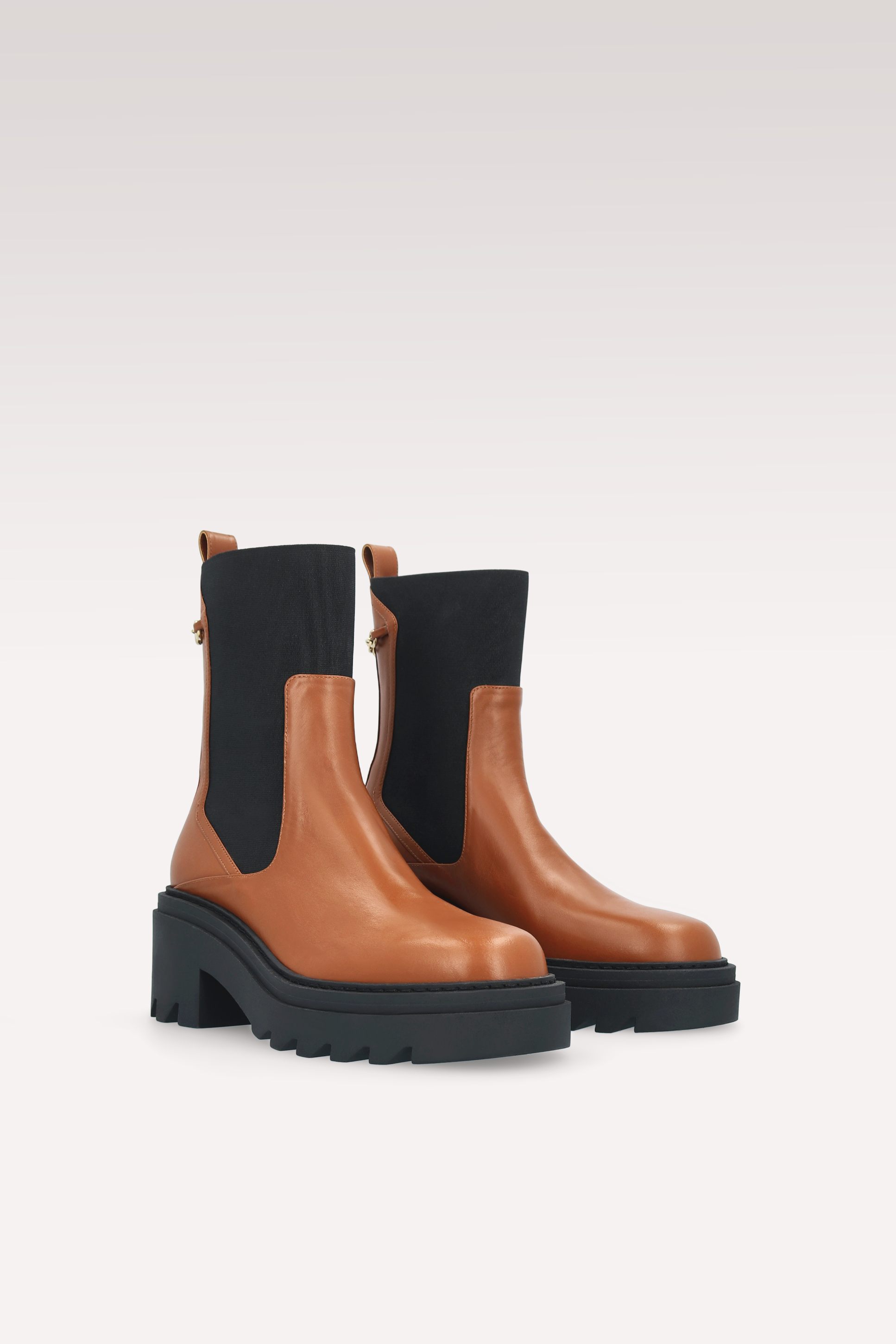 VERA BROWN NAPPA LEATHER ANKLE BOOTS AND COLETTE CROSSBODY BAG