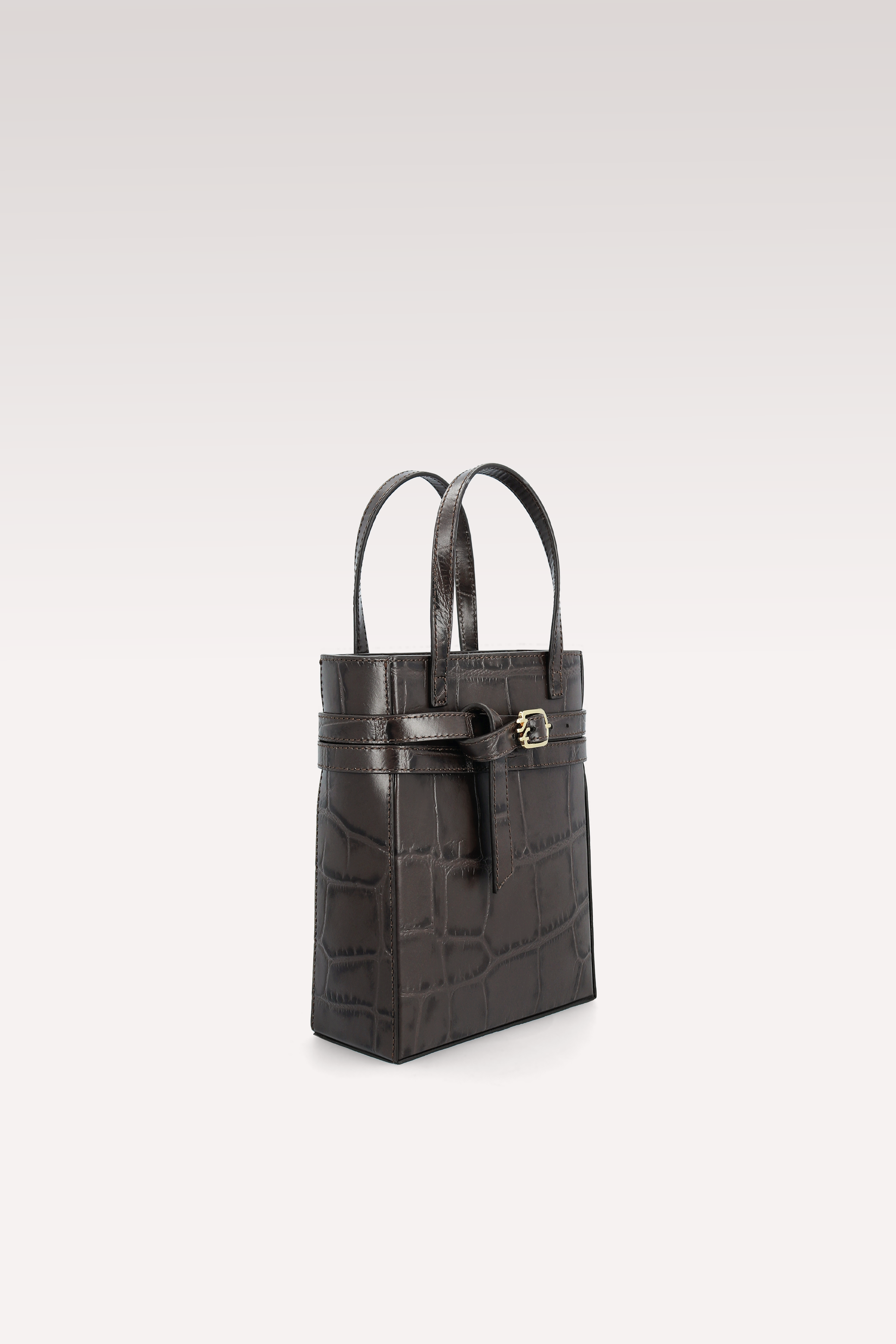 CARRIE BROWN COCCO EMBOSSED LEATHER CROSSBODY BAG