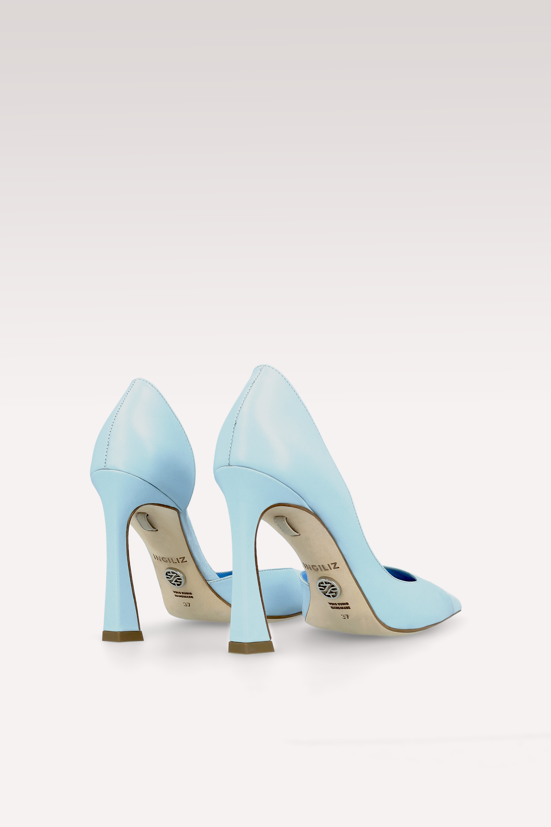 VESPER POWDER BLUE LEATHER AND SUEDE LEATHER PUMPS