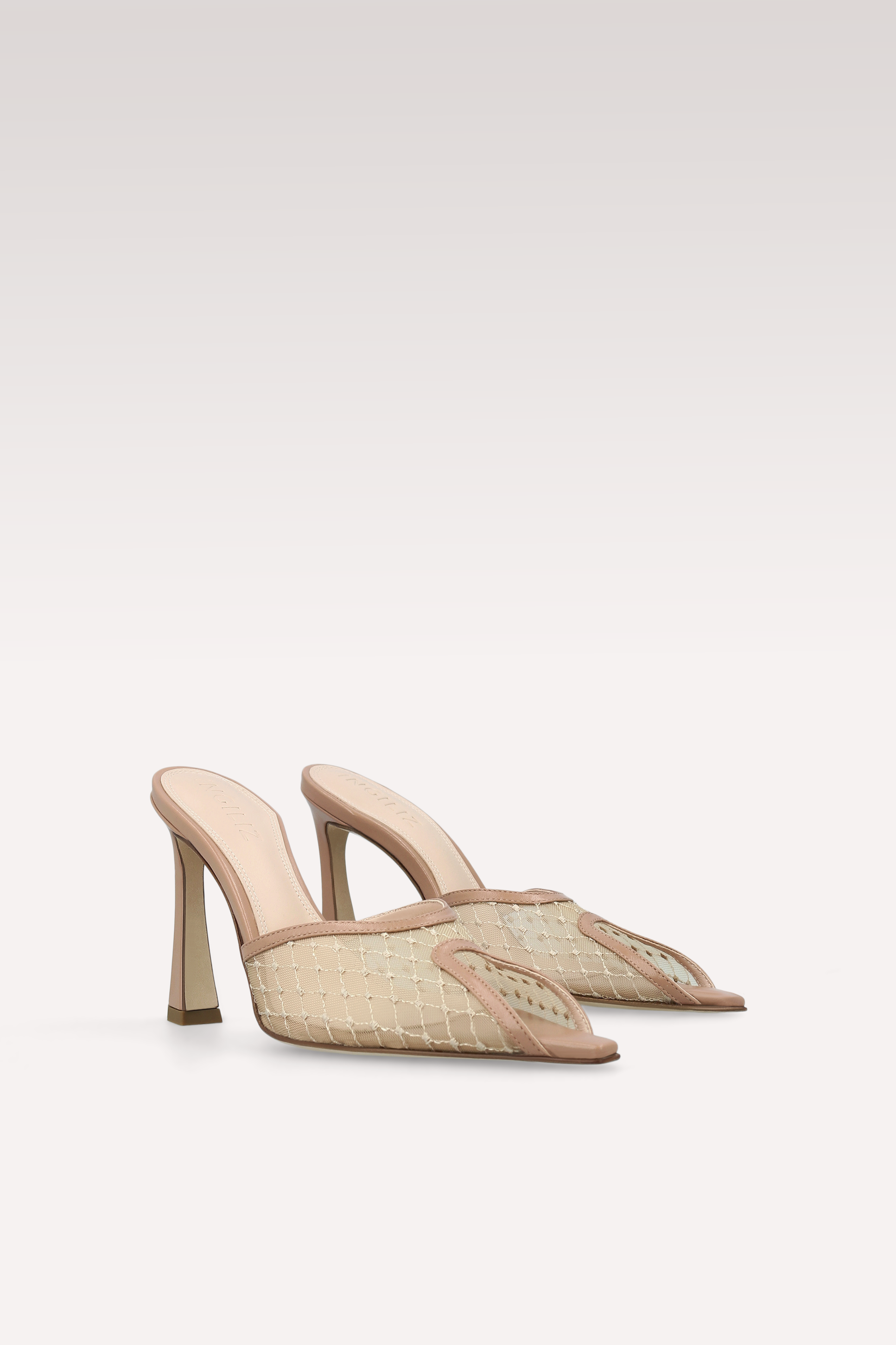MULES VELLORA IN PELLE BEIGE E MESH