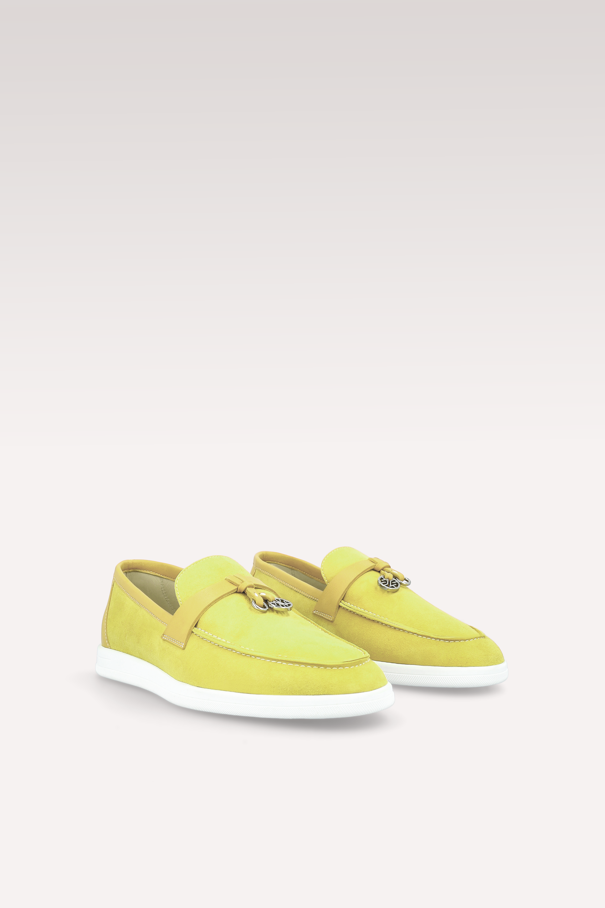 PRIVE YELLOW SUEDE AND LEATHER LOAFERS