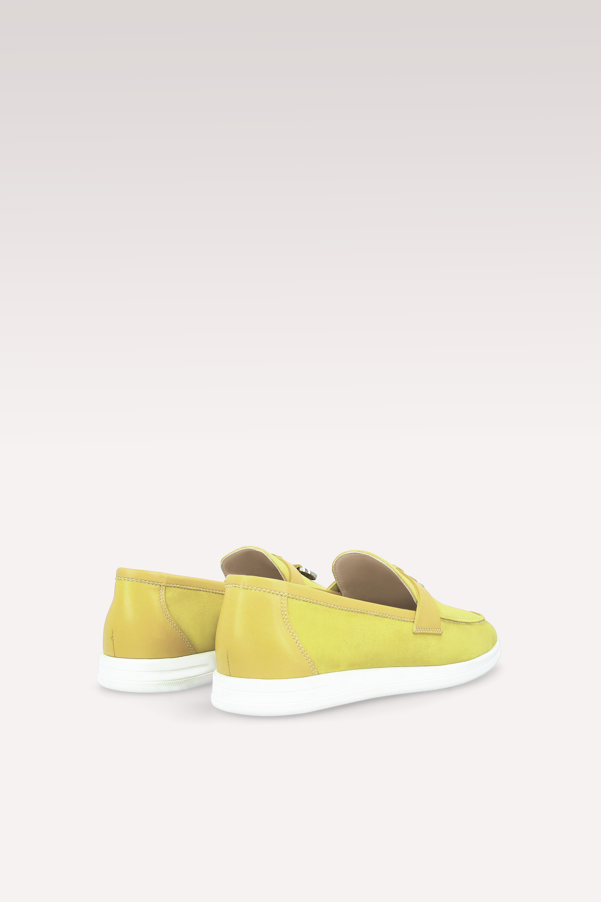 PRIVE YELLOW SUEDE AND LEATHER LOAFERS