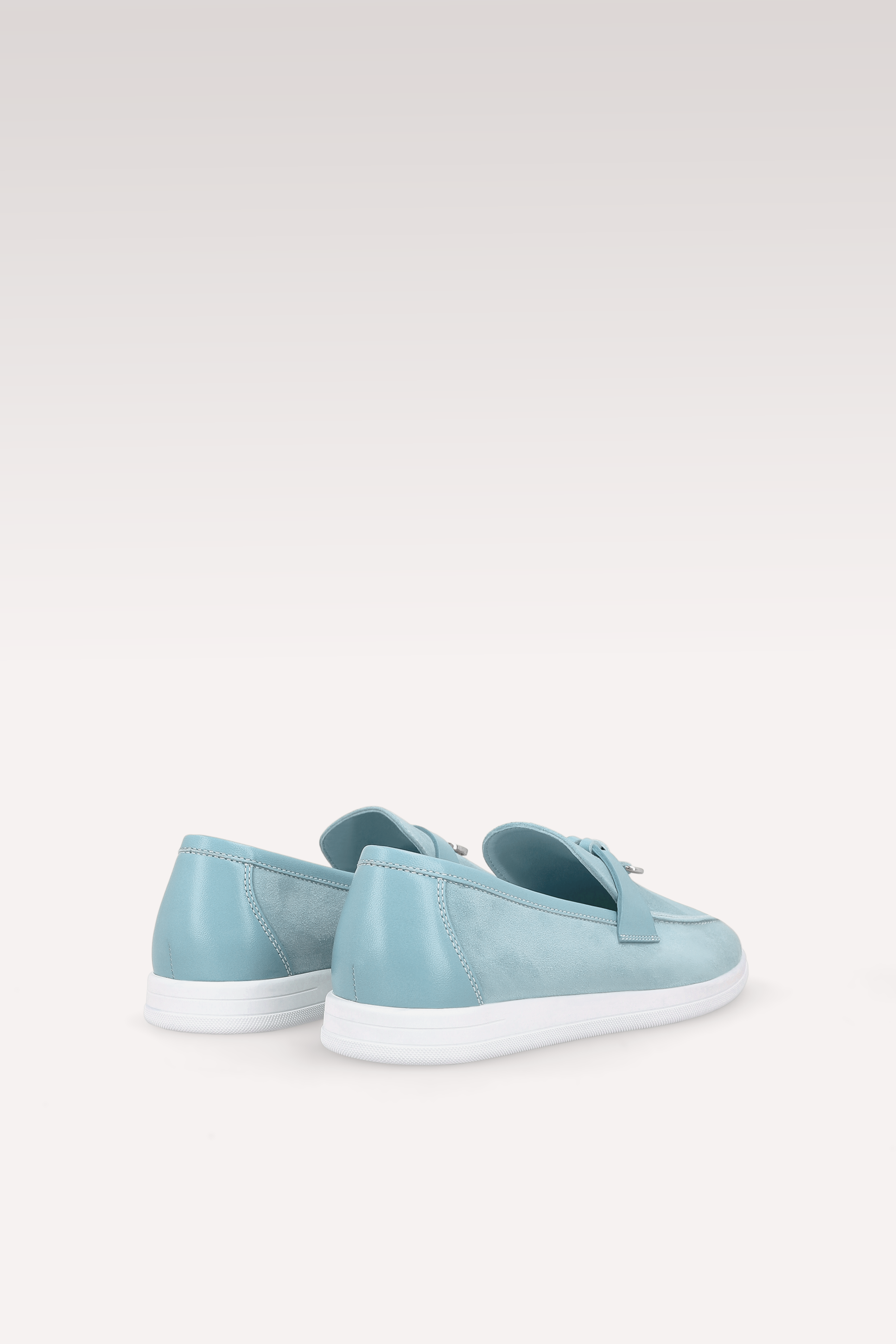 PRIVE SKY BLUE SUEDE AND LEATHER LOAFERS
