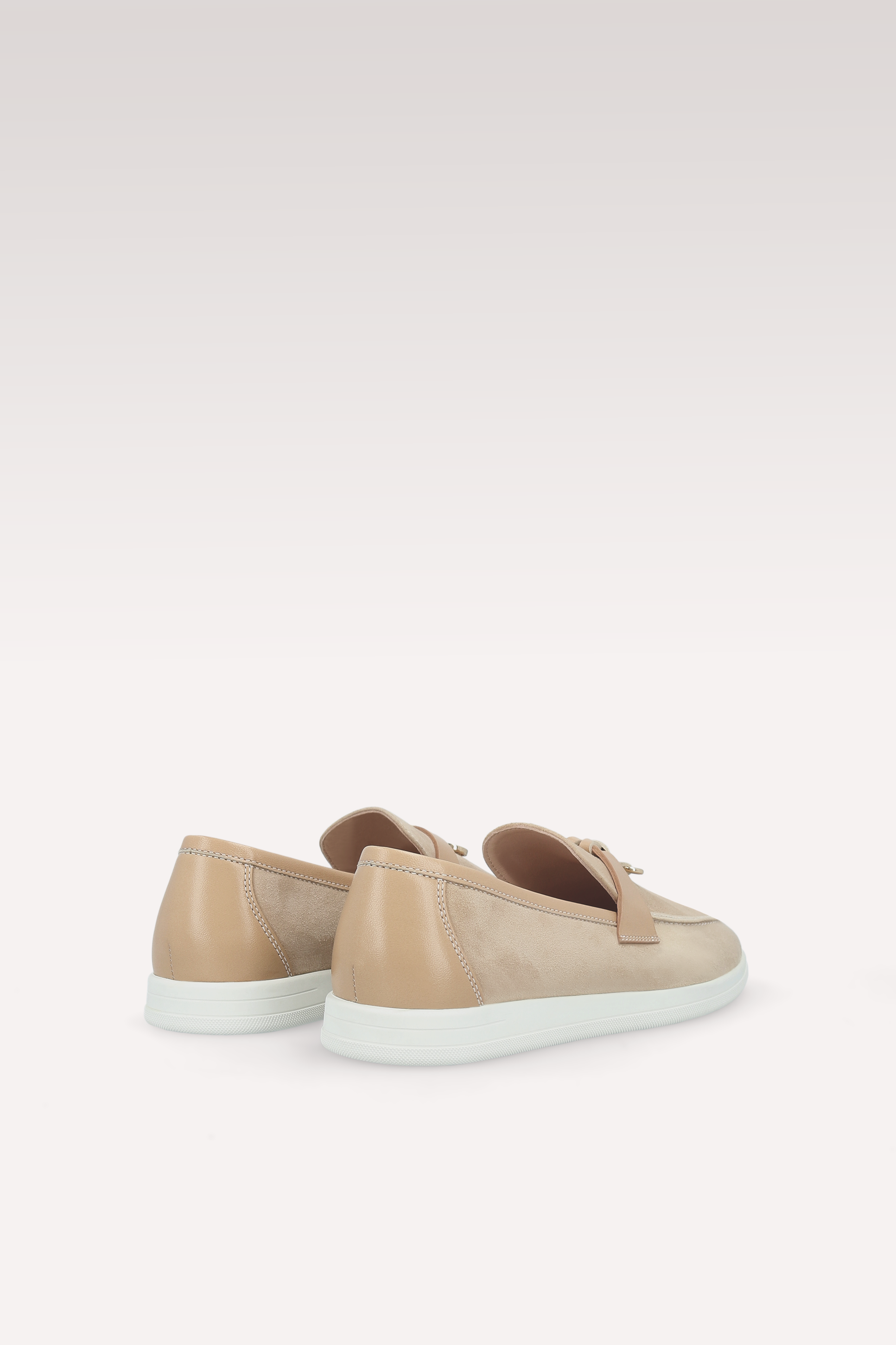 PRIVE NUDE SUEDE AND LEATHER LOAFERS