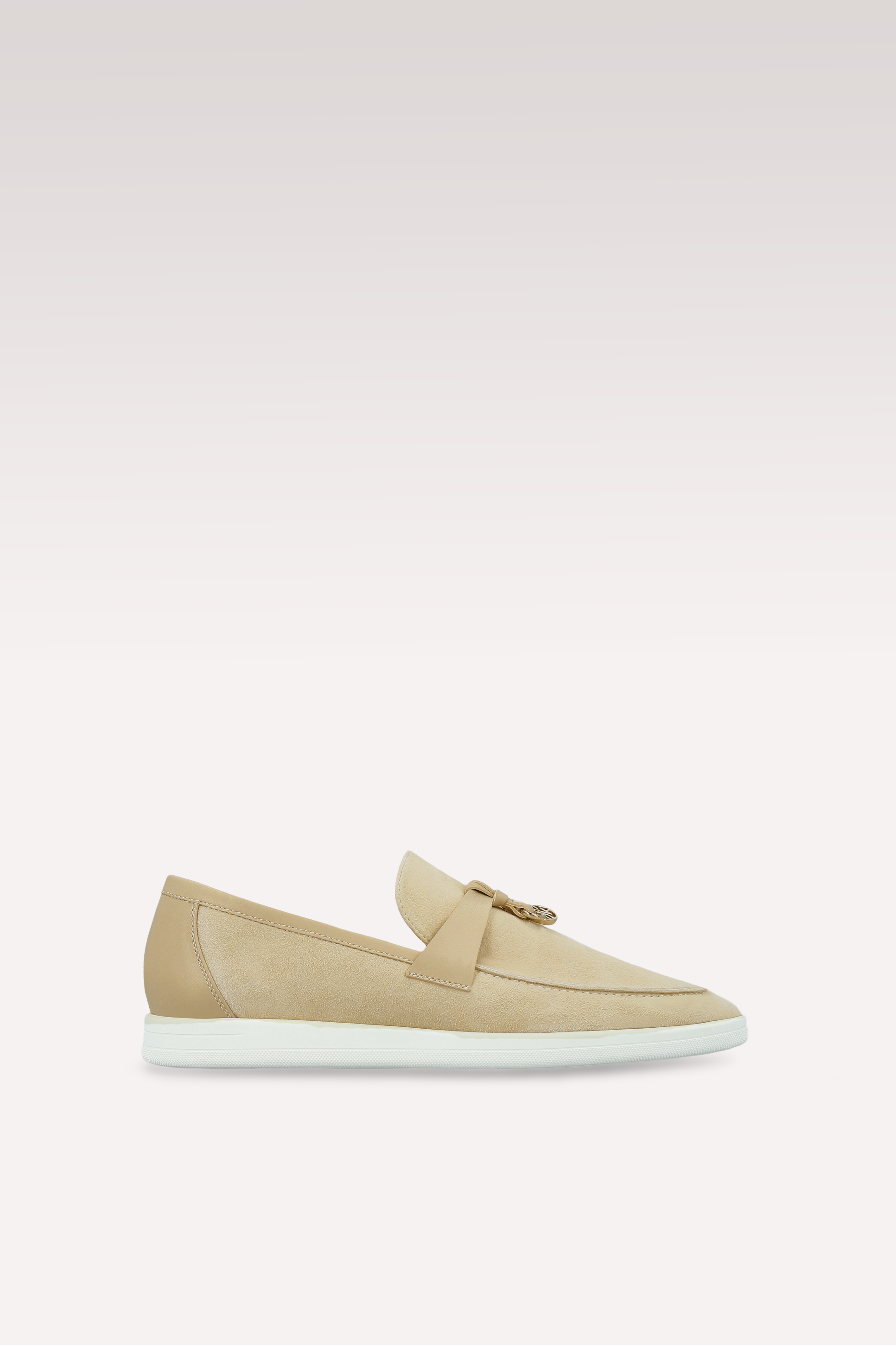PRIVE NUDE SUEDE AND LEATHER LOAFERS