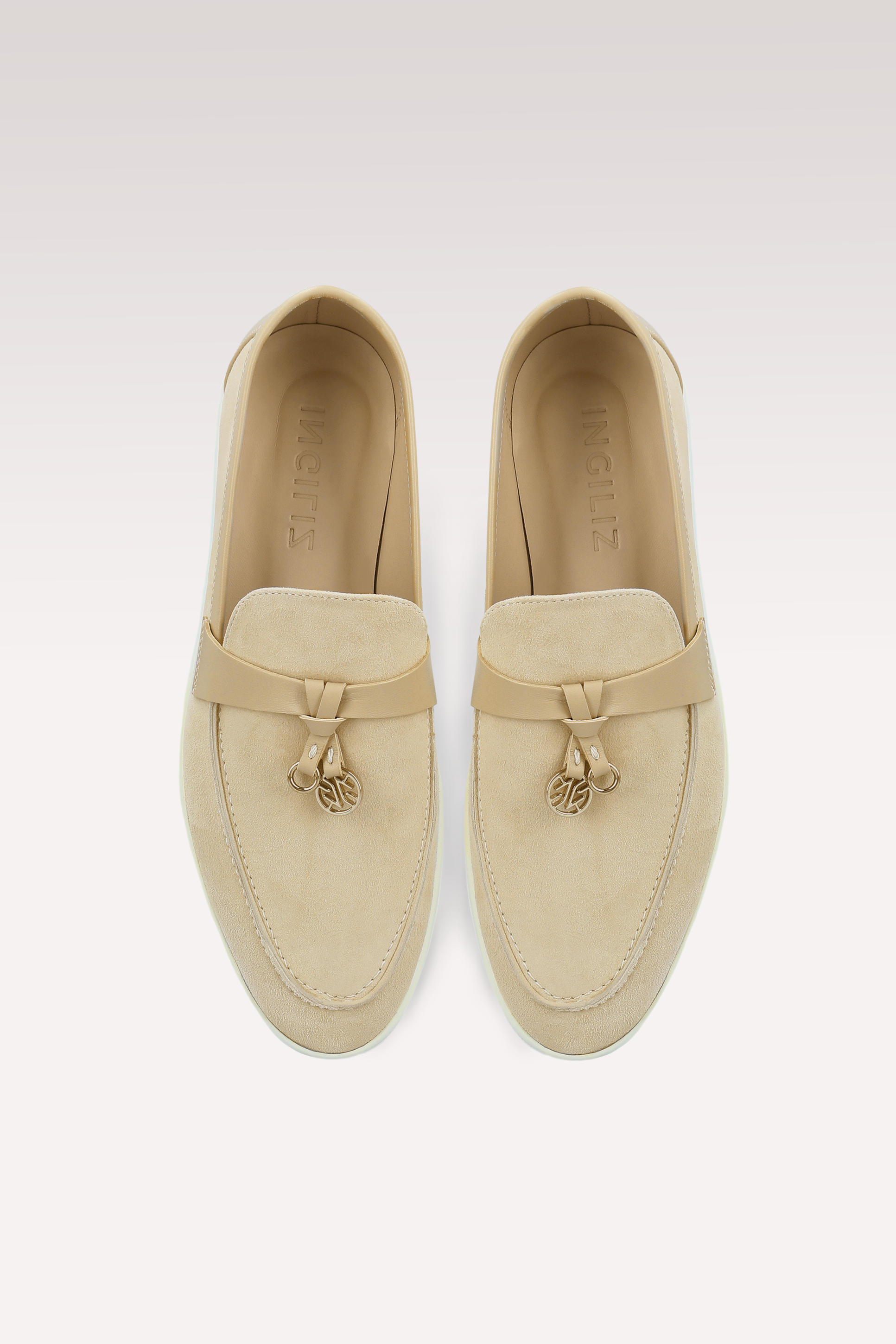 PRIVE NUDE SUEDE AND LEATHER LOAFERS