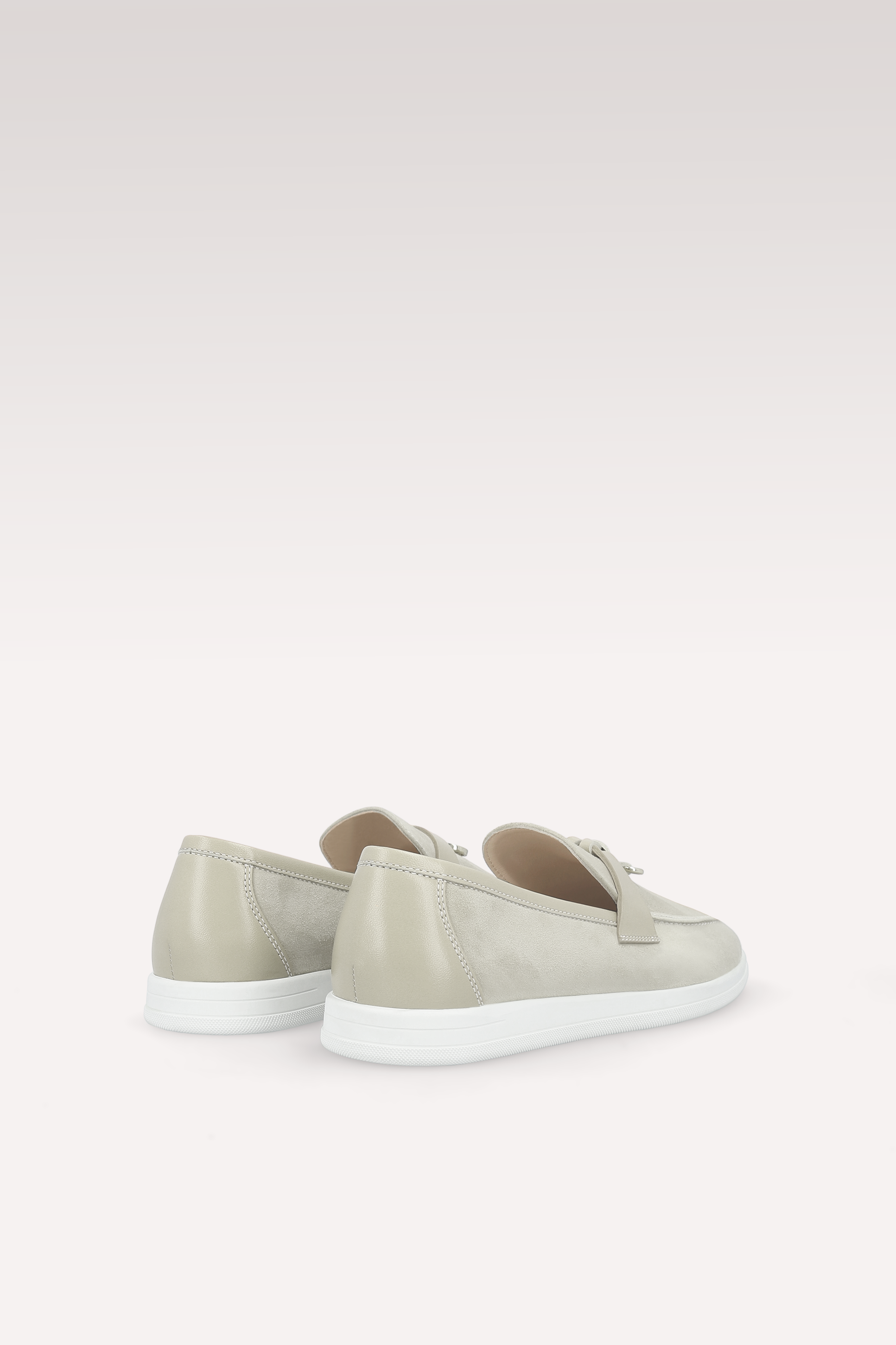 PRIVE OFF WHITE SUEDE AND LEATHER LOAFERS