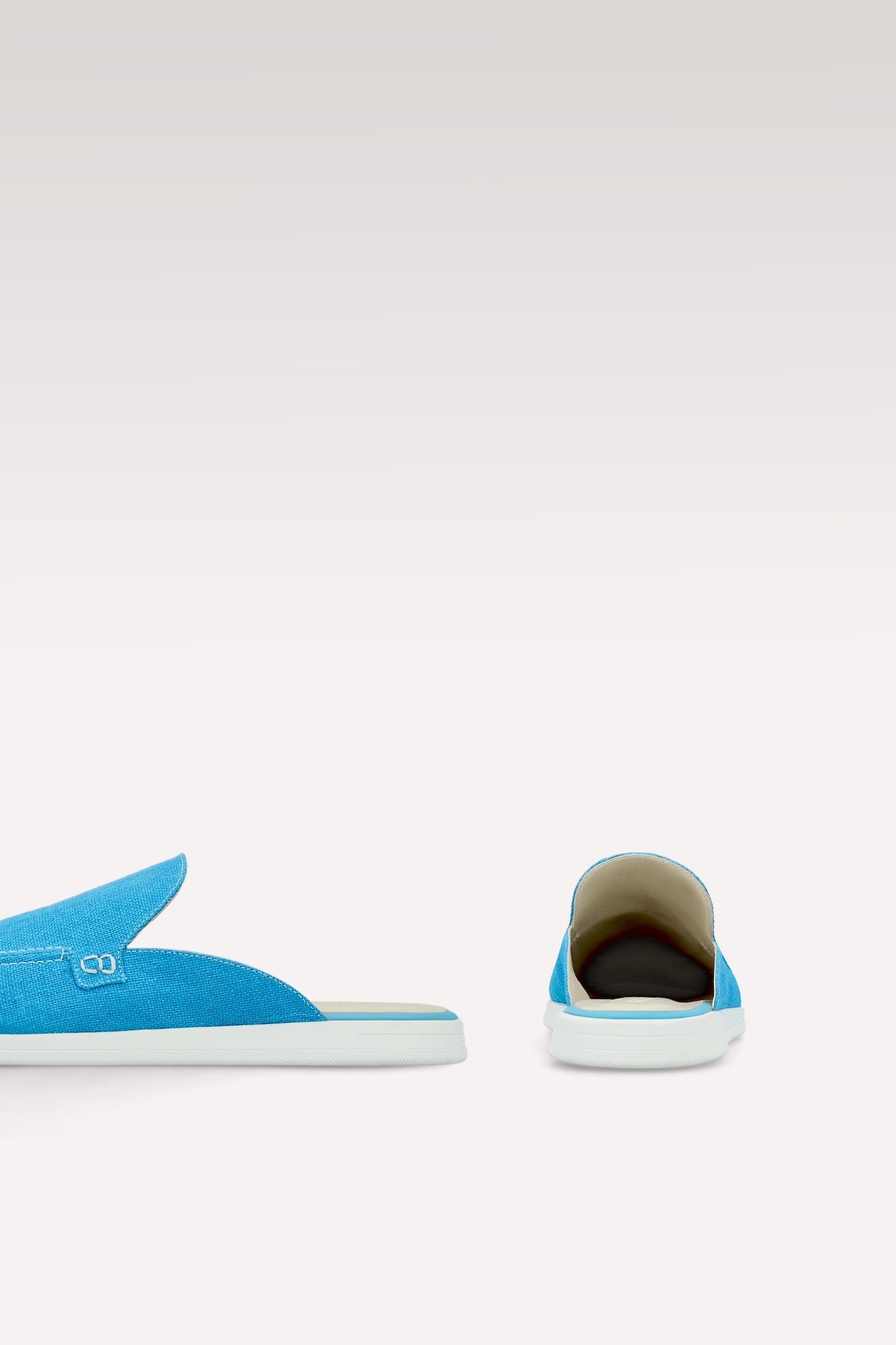 MONZA BLUE LINEN MULES
