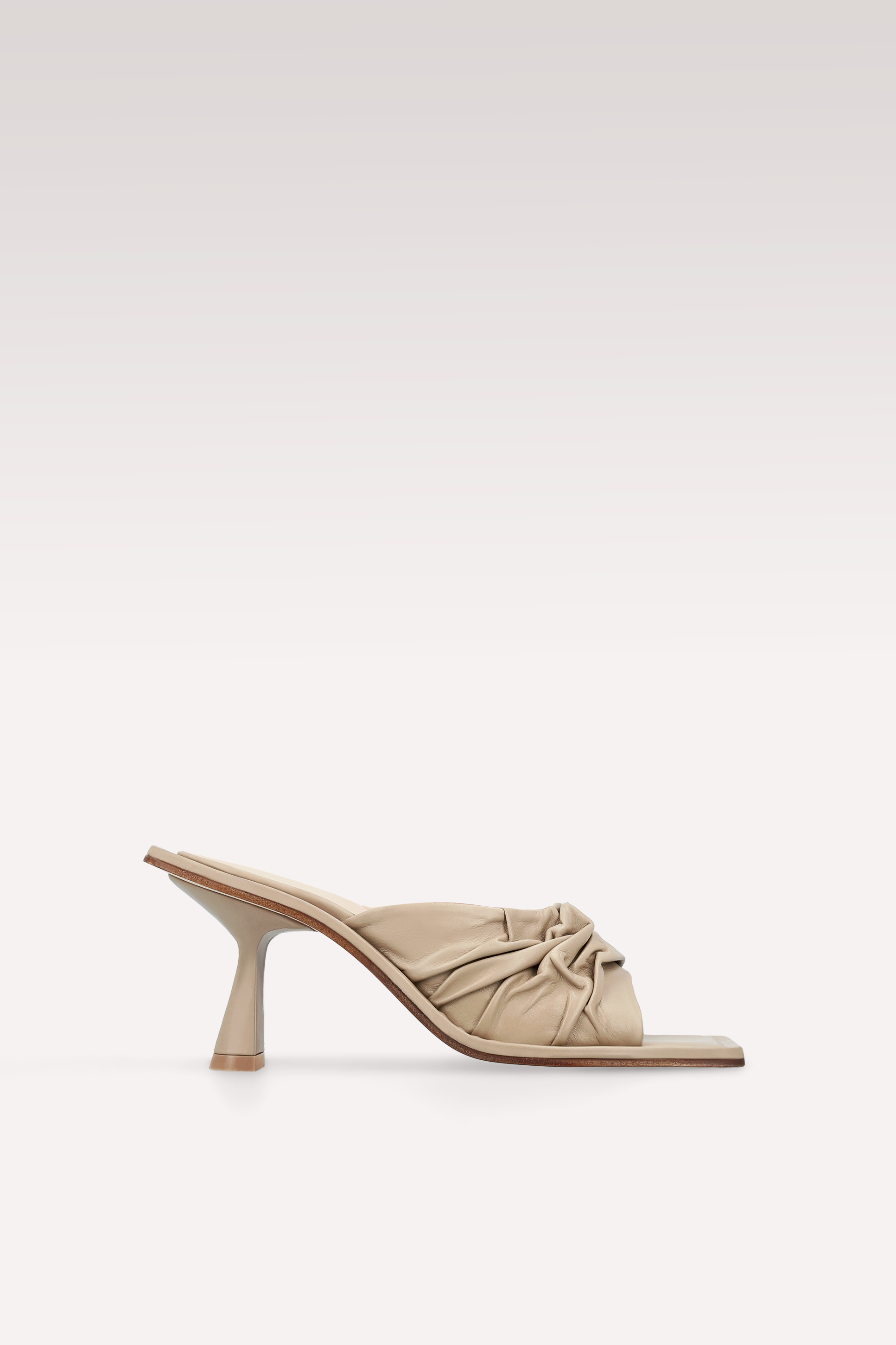 ZORI TAUPE LEATHER MULES