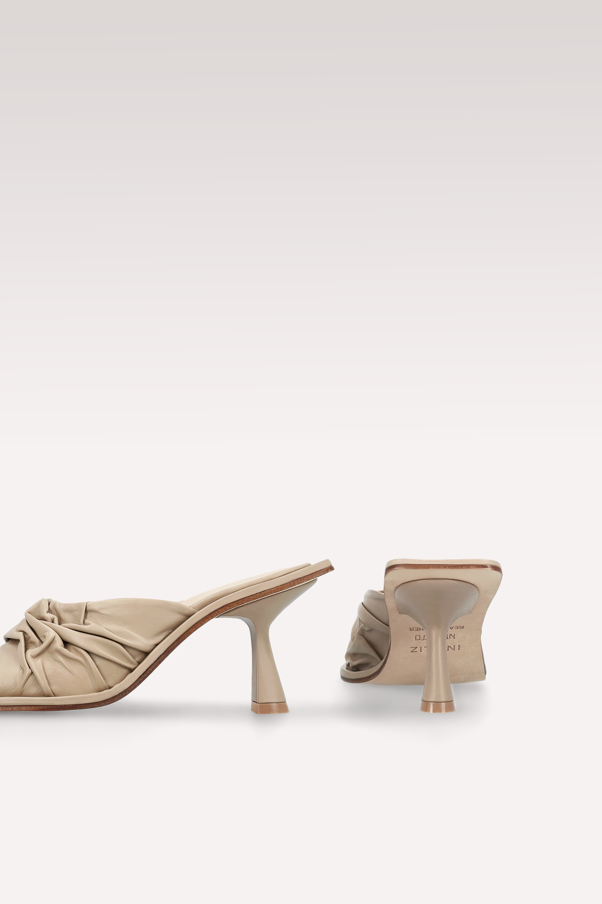 ZORI TAUPE LEATHER MULES