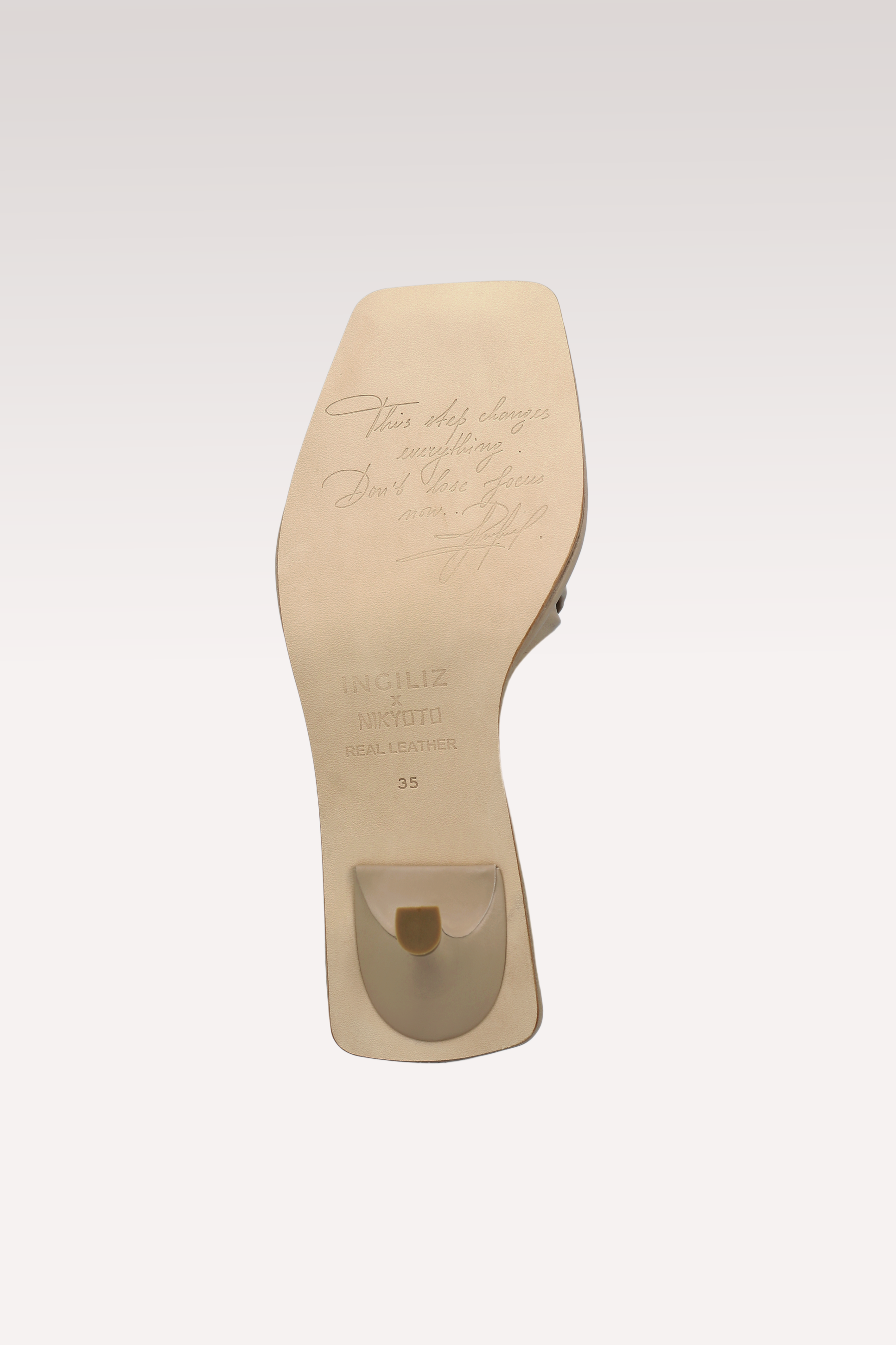 ZORI TAUPE LEATHER MULES