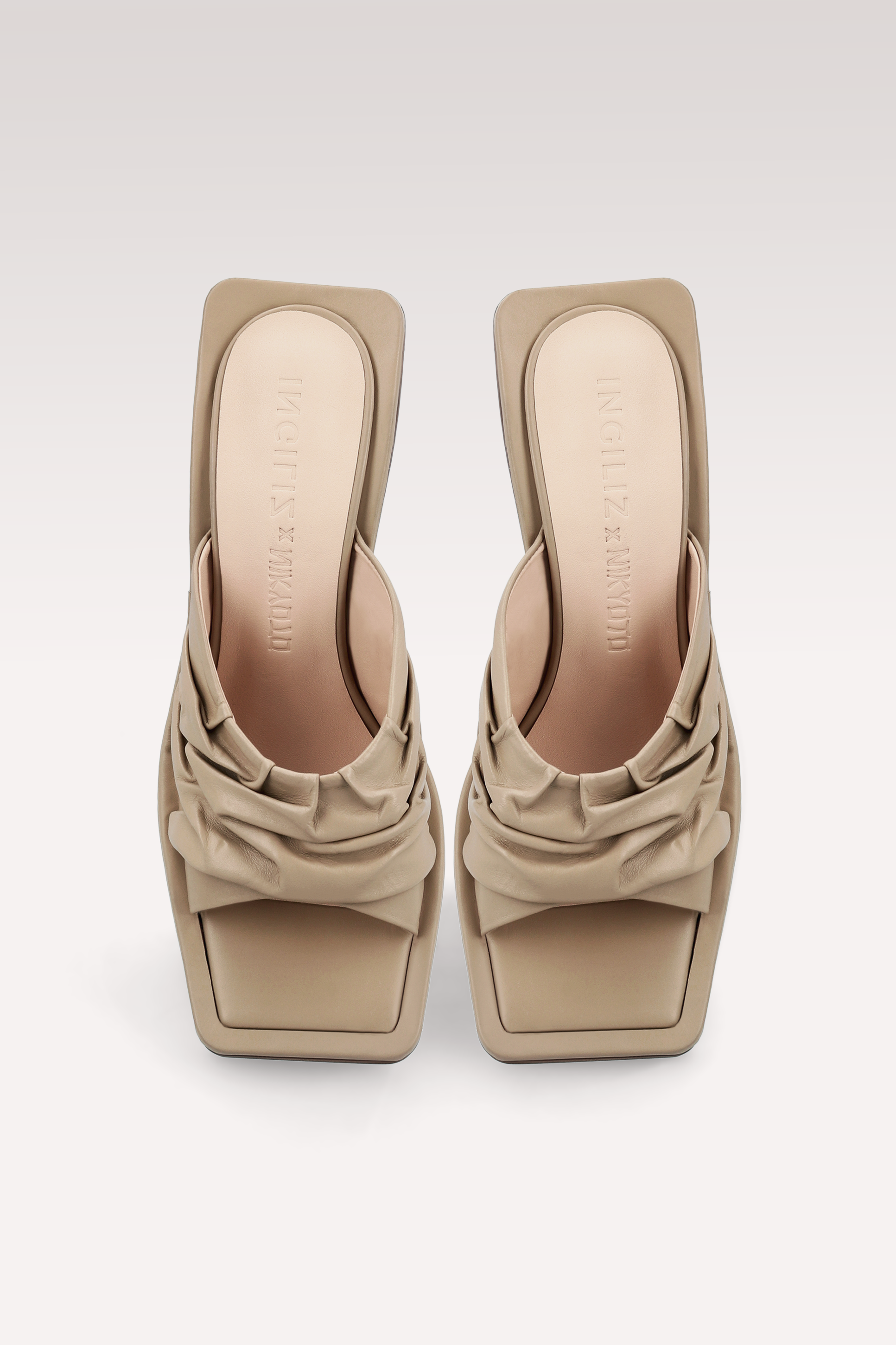 ZORI TAUPE LEATHER MULES