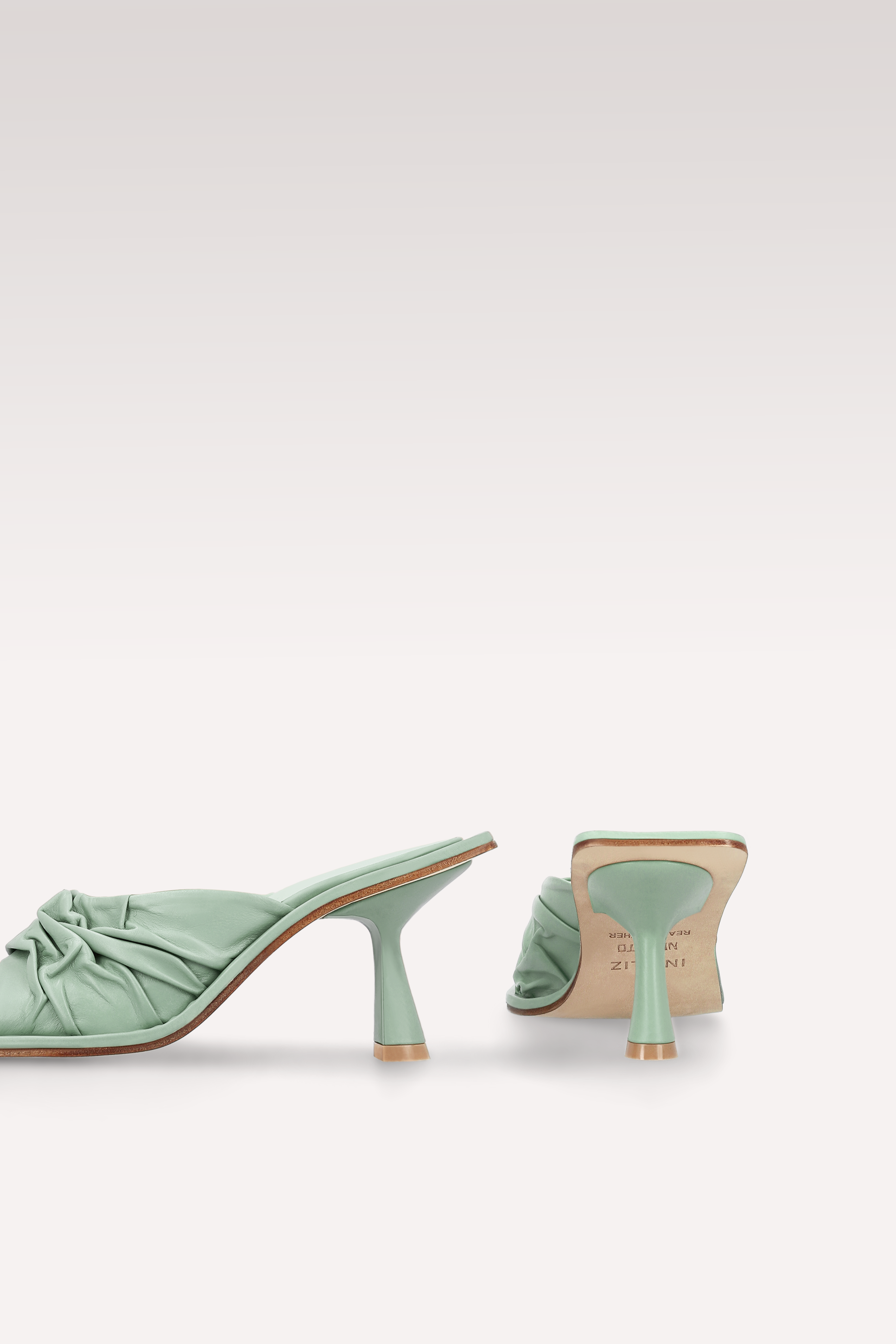 ZORI MINT LEATHER MULES