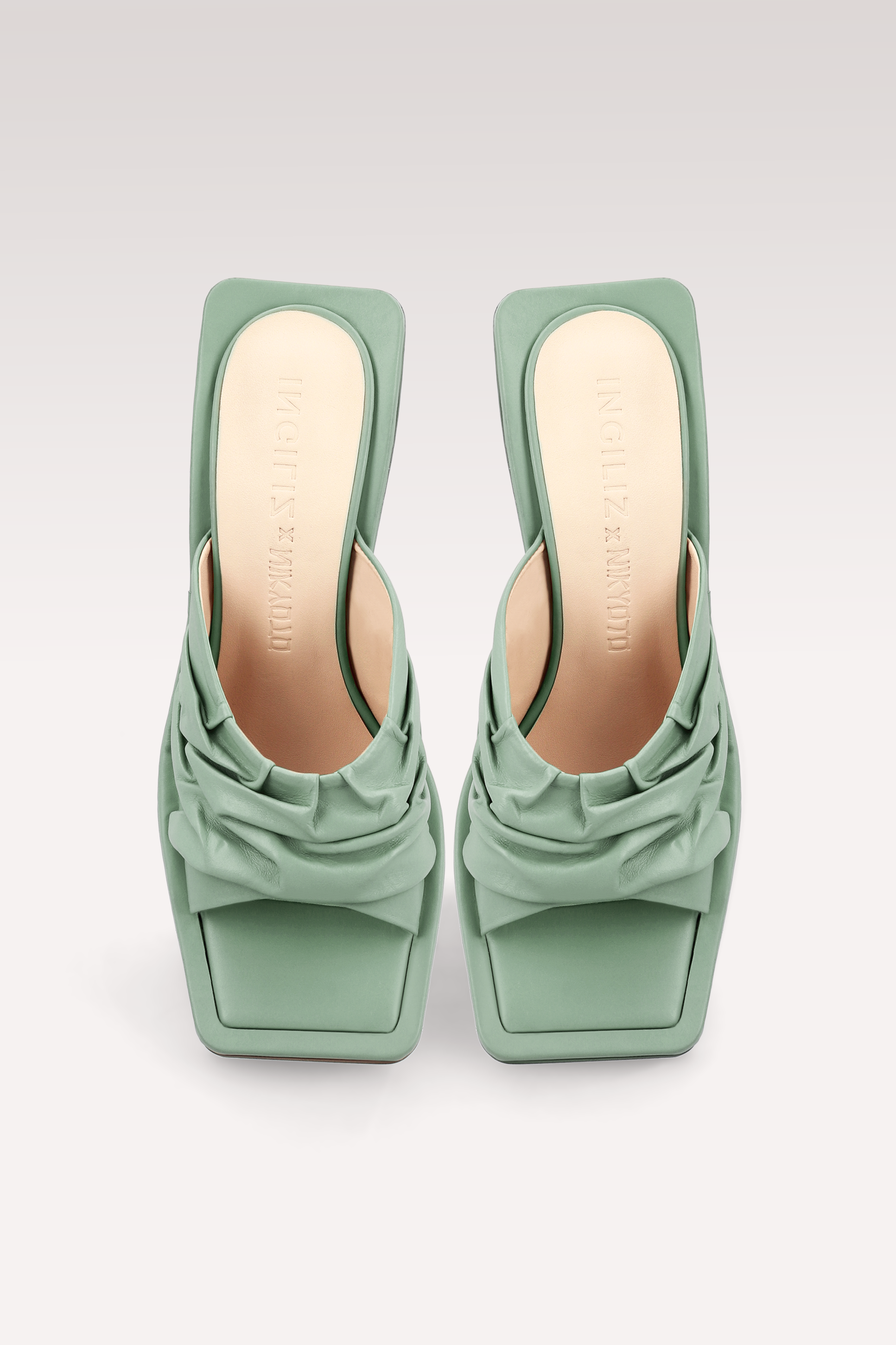 ZORI MINT LEATHER MULES