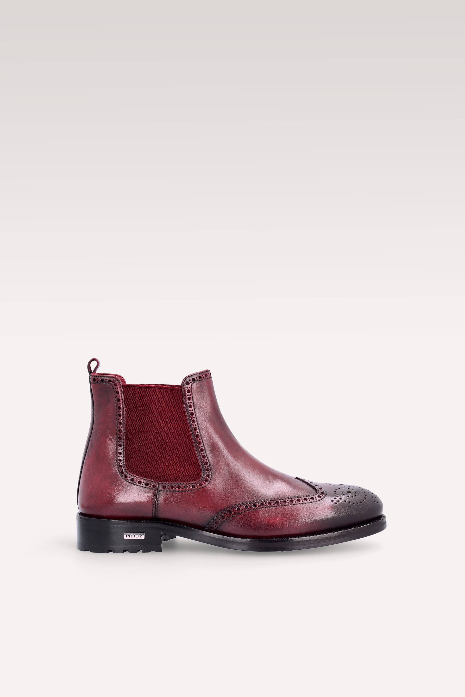 STIVALETTI CHELSEA MODENA 01 IN PELLE BORDEAUX CON ELASTICO BORDEAUX