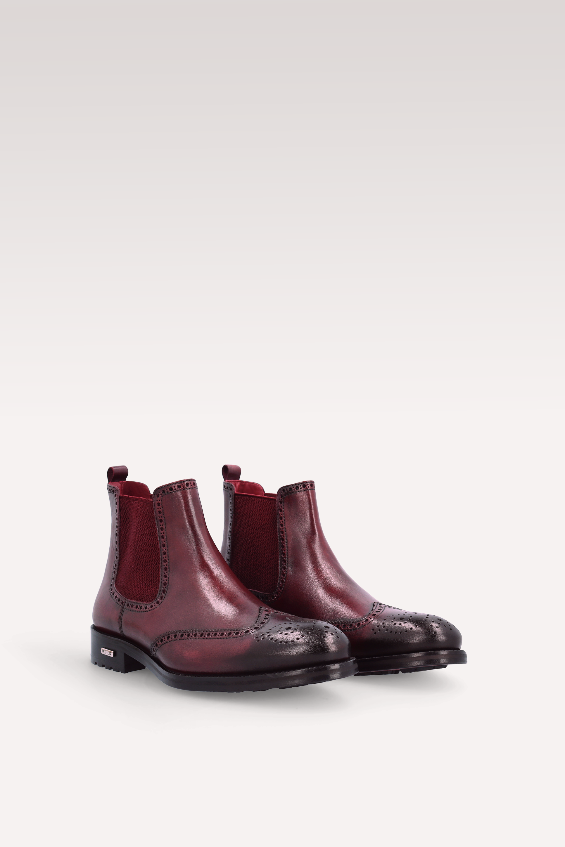 STIVALETTI CHELSEA MODENA 01 IN PELLE BORDEAUX CON ELASTICO BORDEAUX