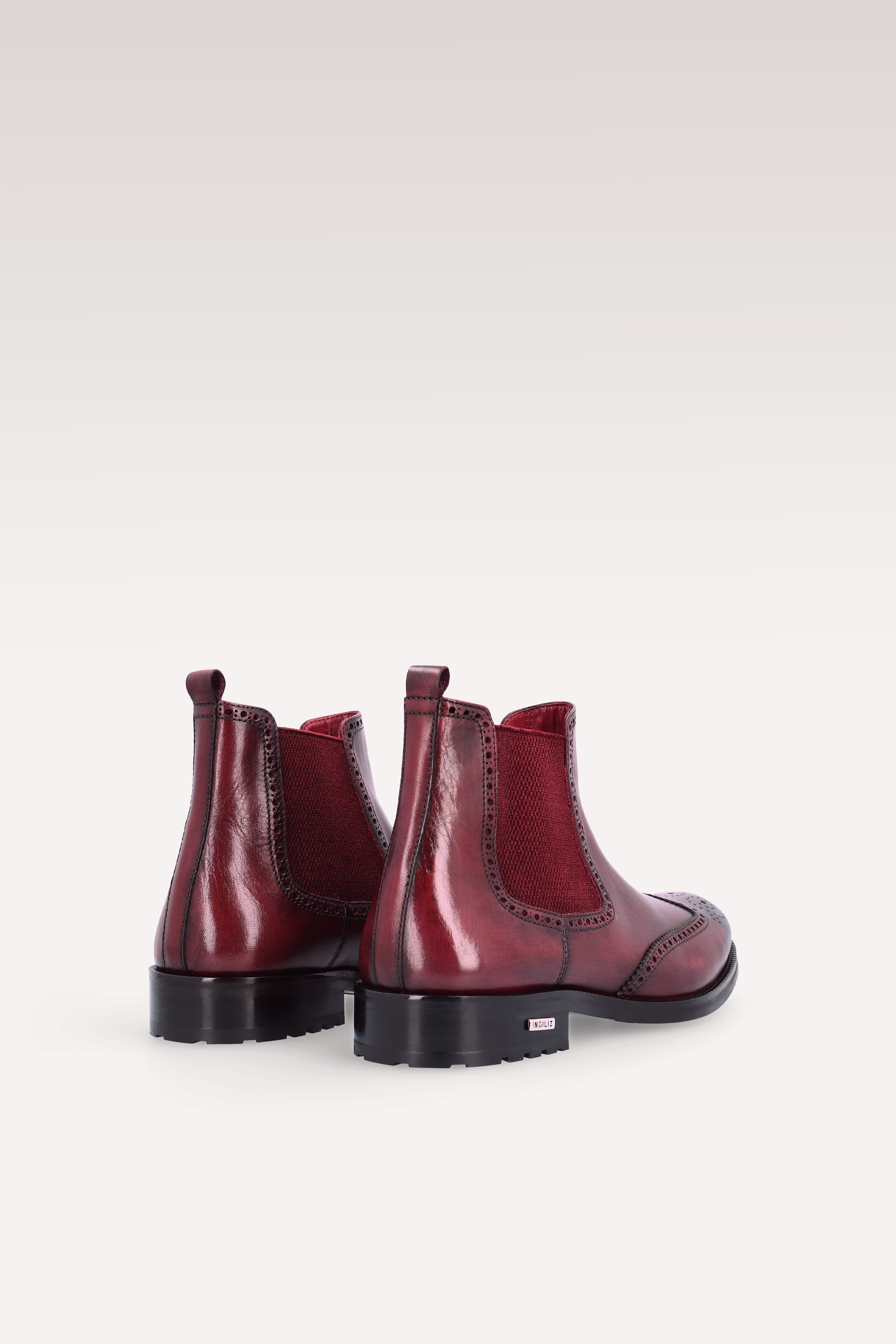 STIVALETTI CHELSEA MODENA 01 IN PELLE BORDEAUX CON ELASTICO BORDEAUX