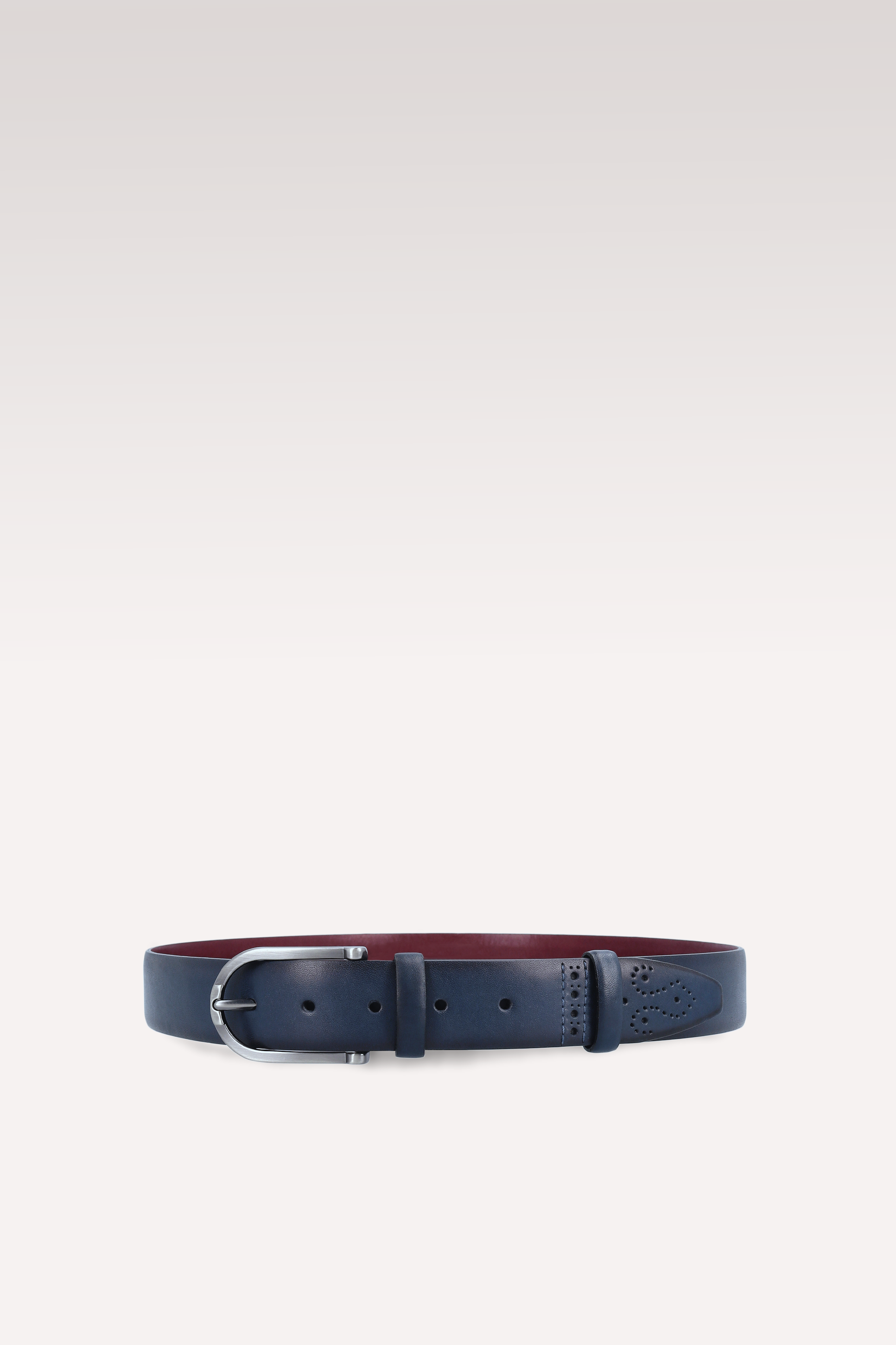 BERGAMO 01 BLUE LEATHER DERBY SHOES AND ALEN LEATHER BELT