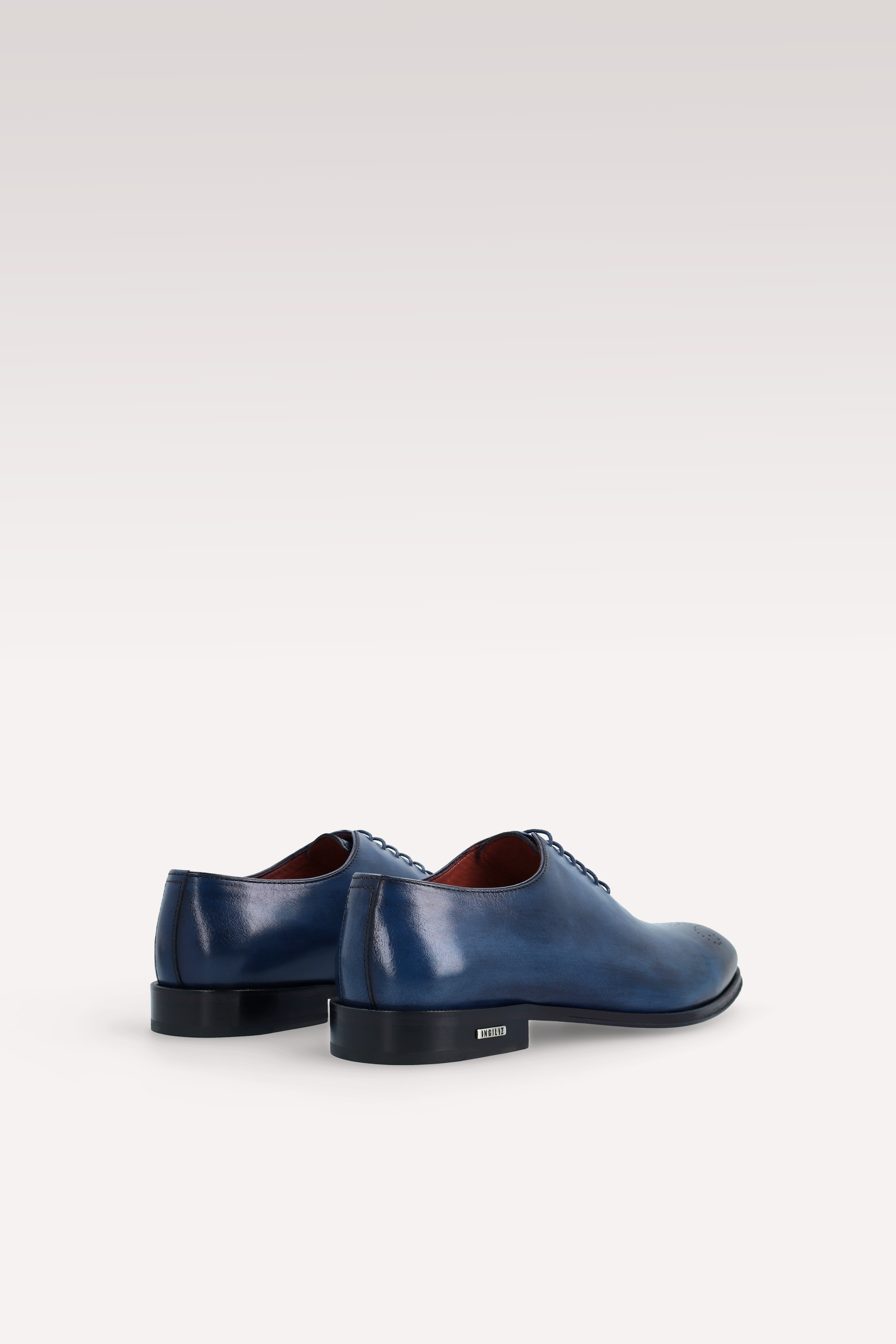 PRATO 01 DARK BLUE CALF LEATHER OXFORD SHOES