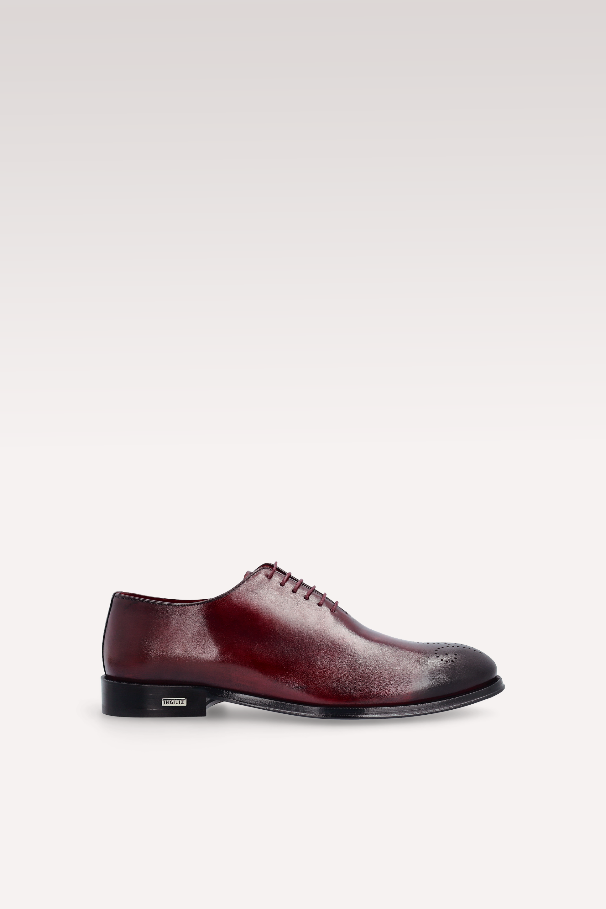 PRATO 01 BORDEAUX LEATHER OXFORD SHOES