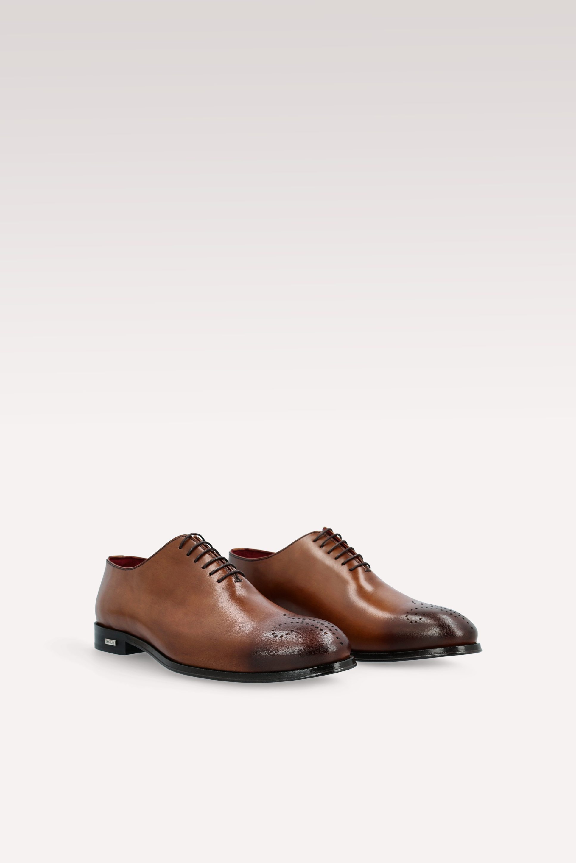 PRATO 01  BROWN LEATHER OXFORD SHOES