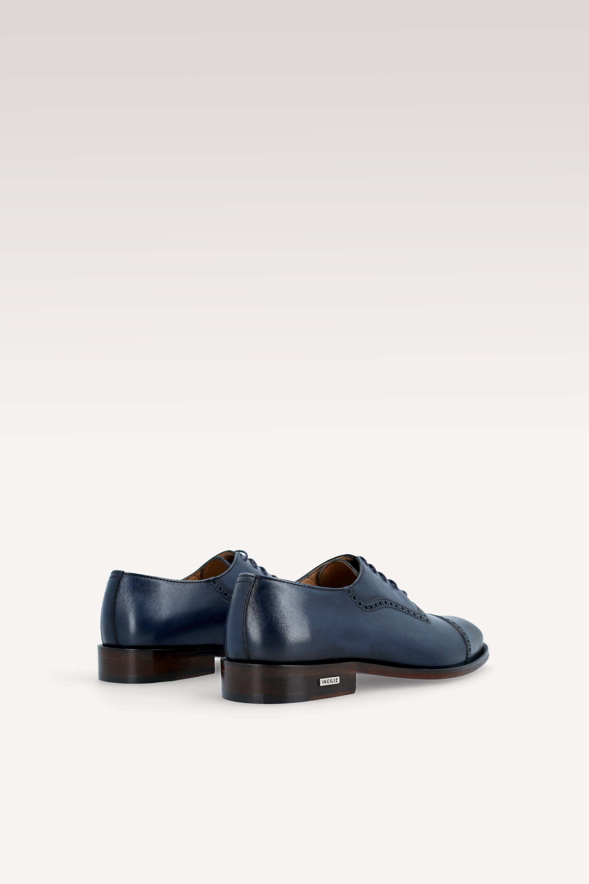 SCAFARI 01 BLUE LEATHER DERBY SHOES AND SAM LEATHER BELT