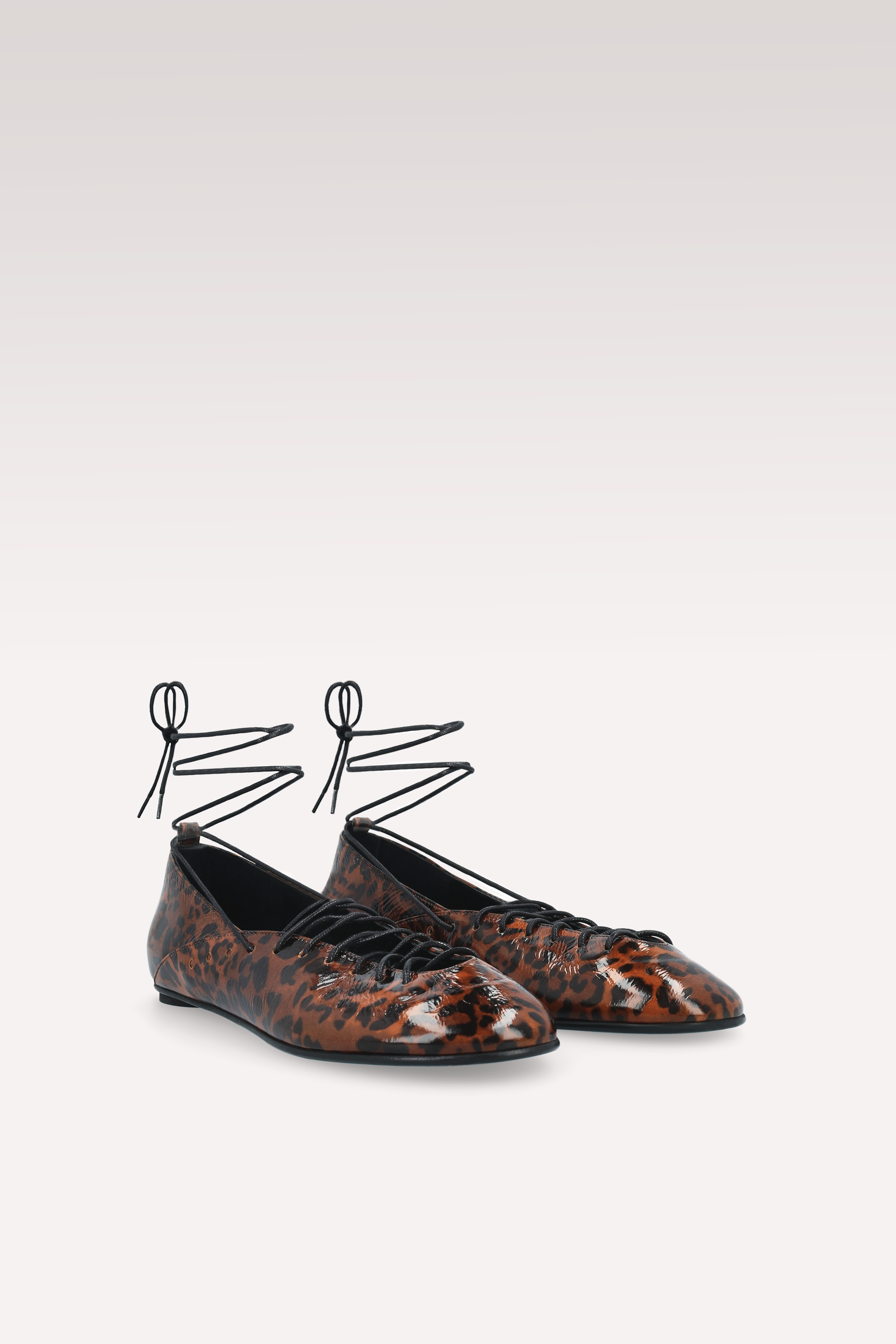 BALLERINE IN PELLE STAMPA LEOPARDATA MARRONE PALOMA