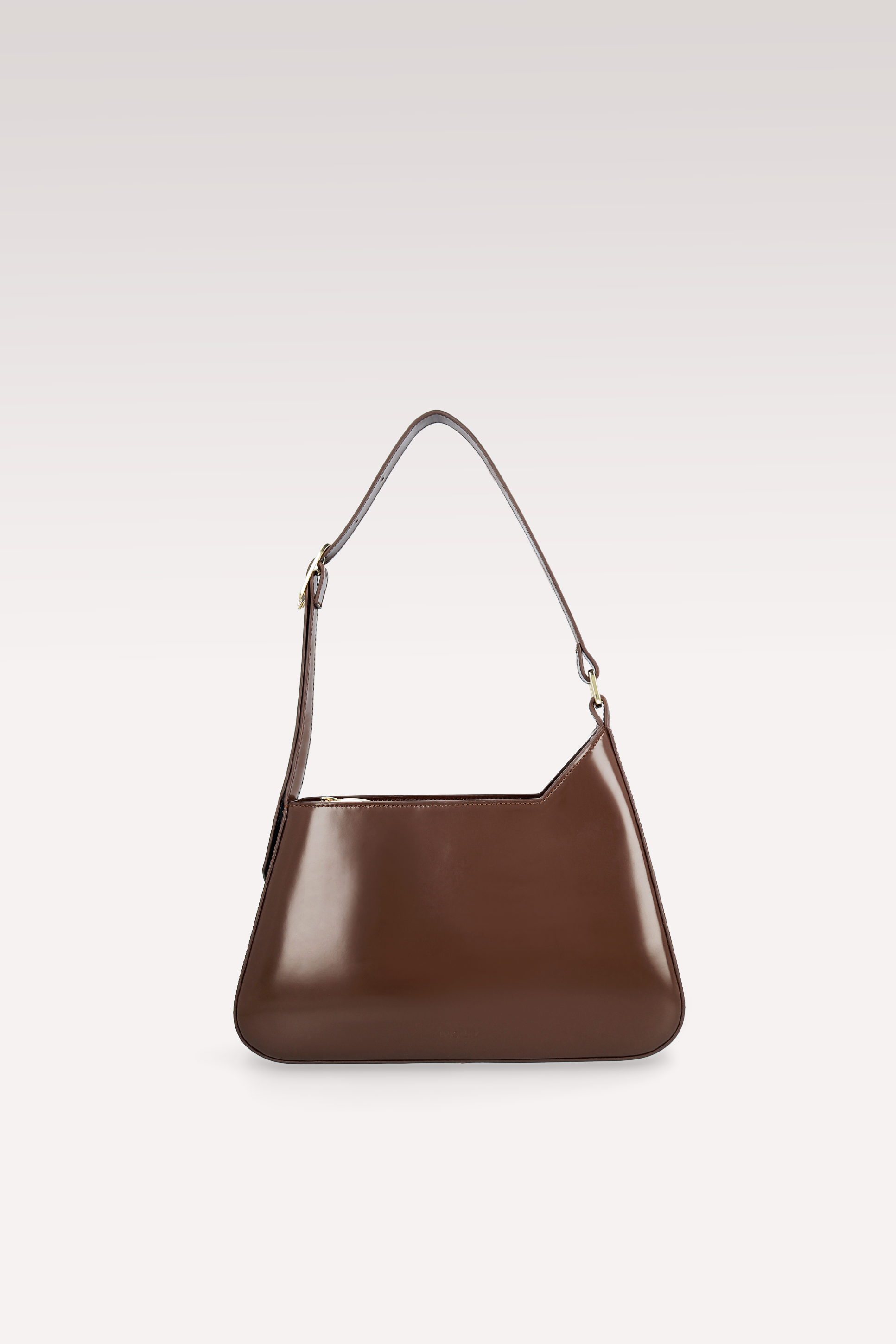 BORSA A TRACOLLA DALIA IN PELLE SEMI VERNICIATA MARRONE