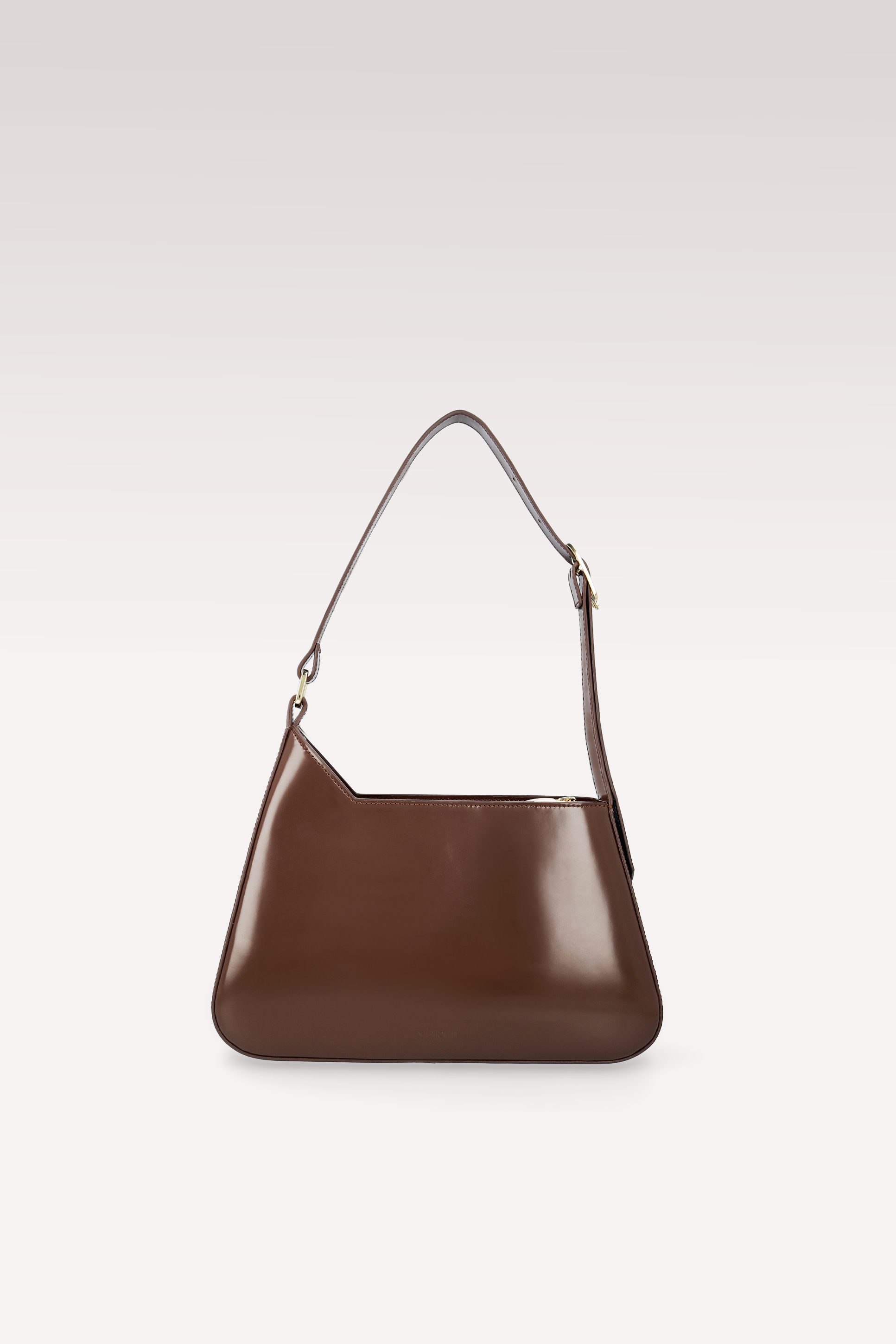 BORSA A TRACOLLA DALIA IN PELLE SEMI VERNICIATA MARRONE