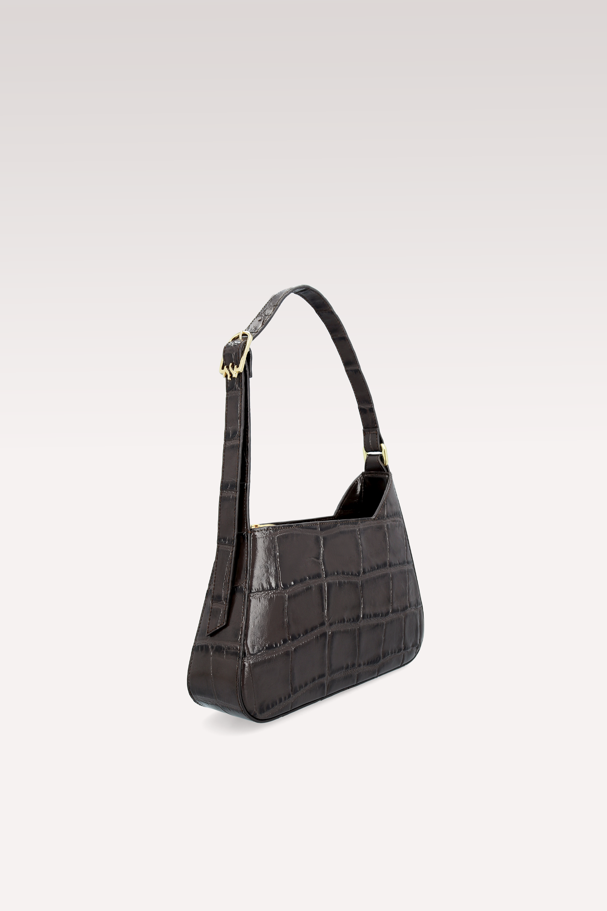 ZELDA BROWN COCCO EMBOSSED LEATHER ANKLE BOOTS AND DALIA SHOULDER BAG